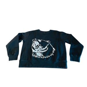 Men's Black Grizzly Bear Graphic Sweatshirt Size XL